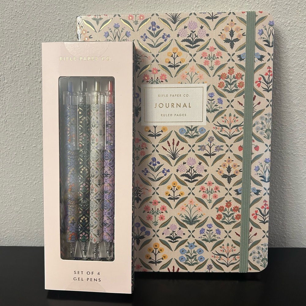 New! Rifle Paper Co. Notebook & Gel Pens